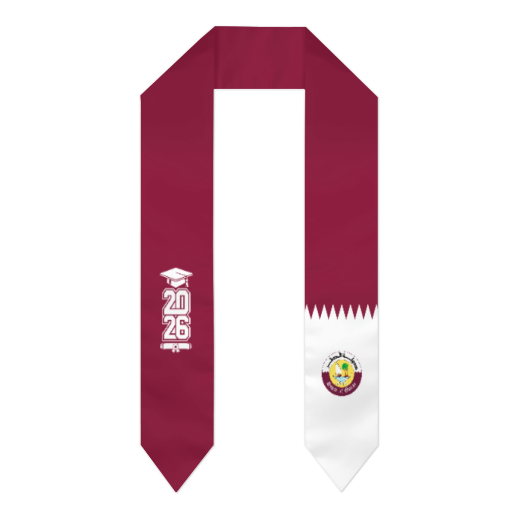 Men Accessories Qatar - ผ้าพันคอธงชาติกาตาร์ รุ่นปี 2026 สำหรับรับปริญญา ผ้าคาดเอว ผ้าคลุมไหล่