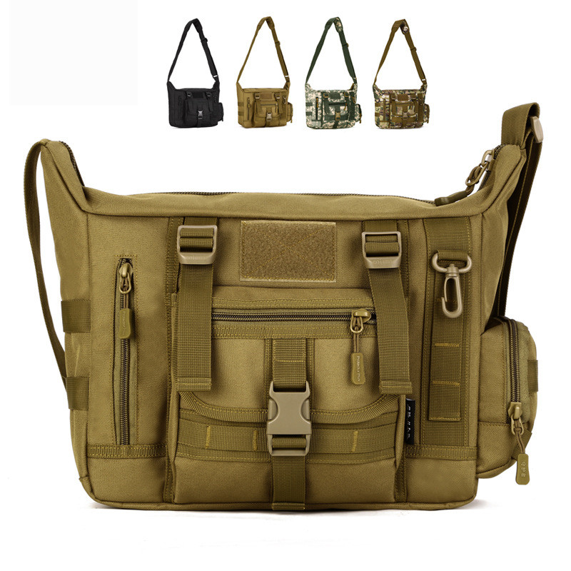 Men'S Accessories Backpack - 14 นิ้วแล็ปท็อปไหล่กระเป๋าผู้ชายกีฬากระเป๋าทหารยุทธวิธีกระเป๋าเป้สะพายหลังเดี่ยวผู้ชาย A4 เอกสาร MOLLE Messenger