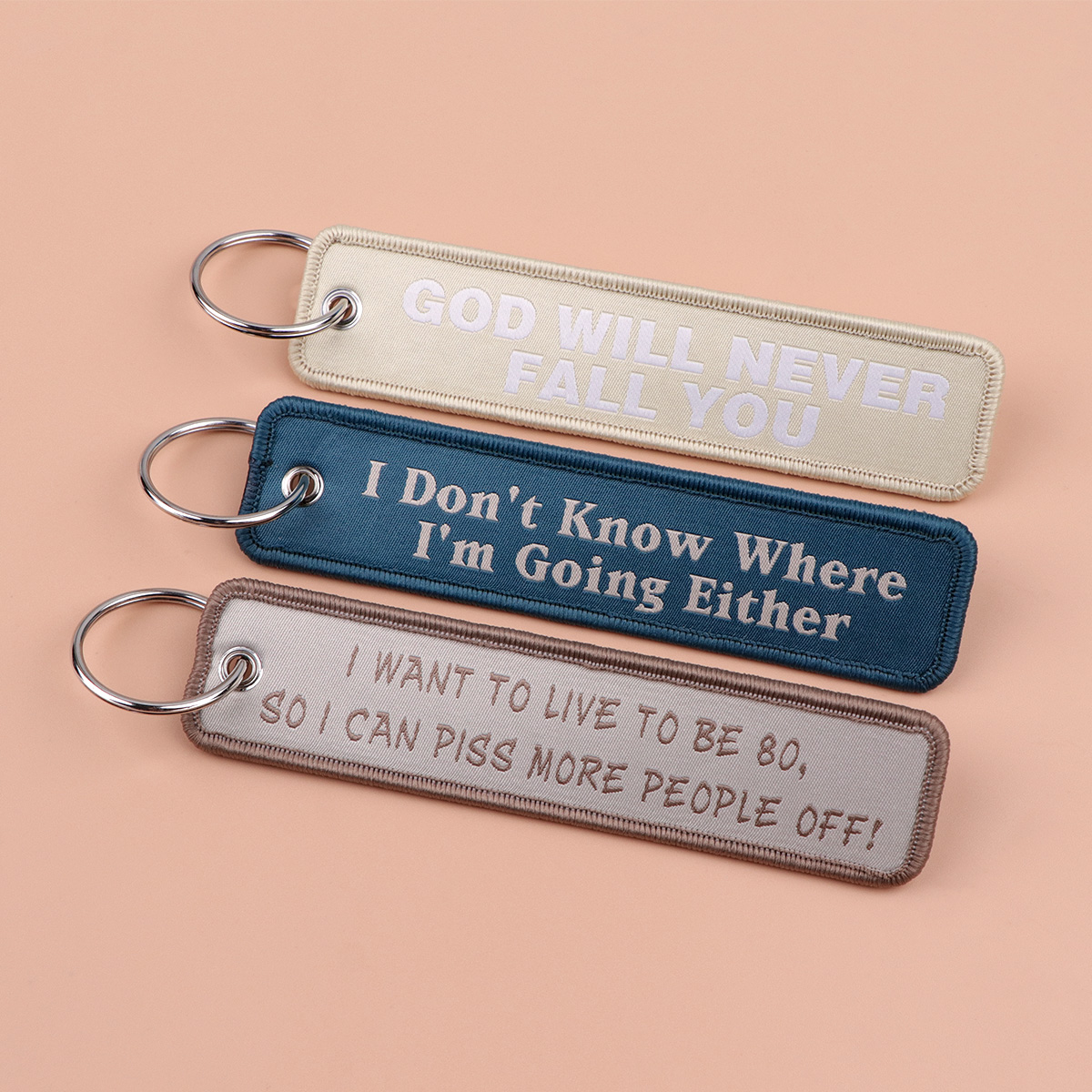 Men'S Accessories Quotes - พวงกุญแจปักลายคำพูดวินเทจ ข้อความตลก 