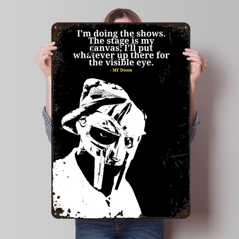 Men'S Accessories Quotes - โปสเตอร์โลหะคำคม MF Doom งานศิลปะติดผนังแบบกำหนดเอง ป้ายโลหะวินเทจย้อนยุค สำหรับตกแต่งห้องแมนเคฟ