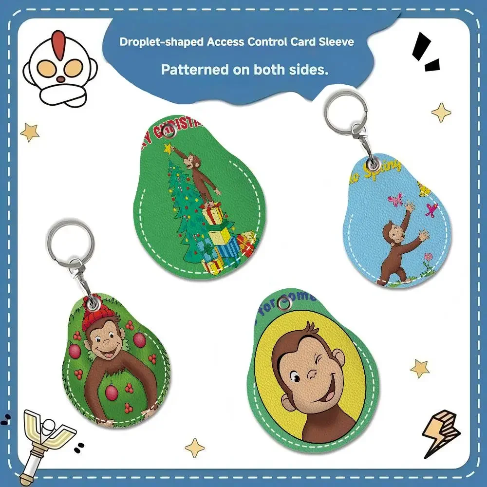Card Case Minimalist - C-Curious G-George 1 ชิ้น กระเป๋าใส่กุญแจหนัง PU