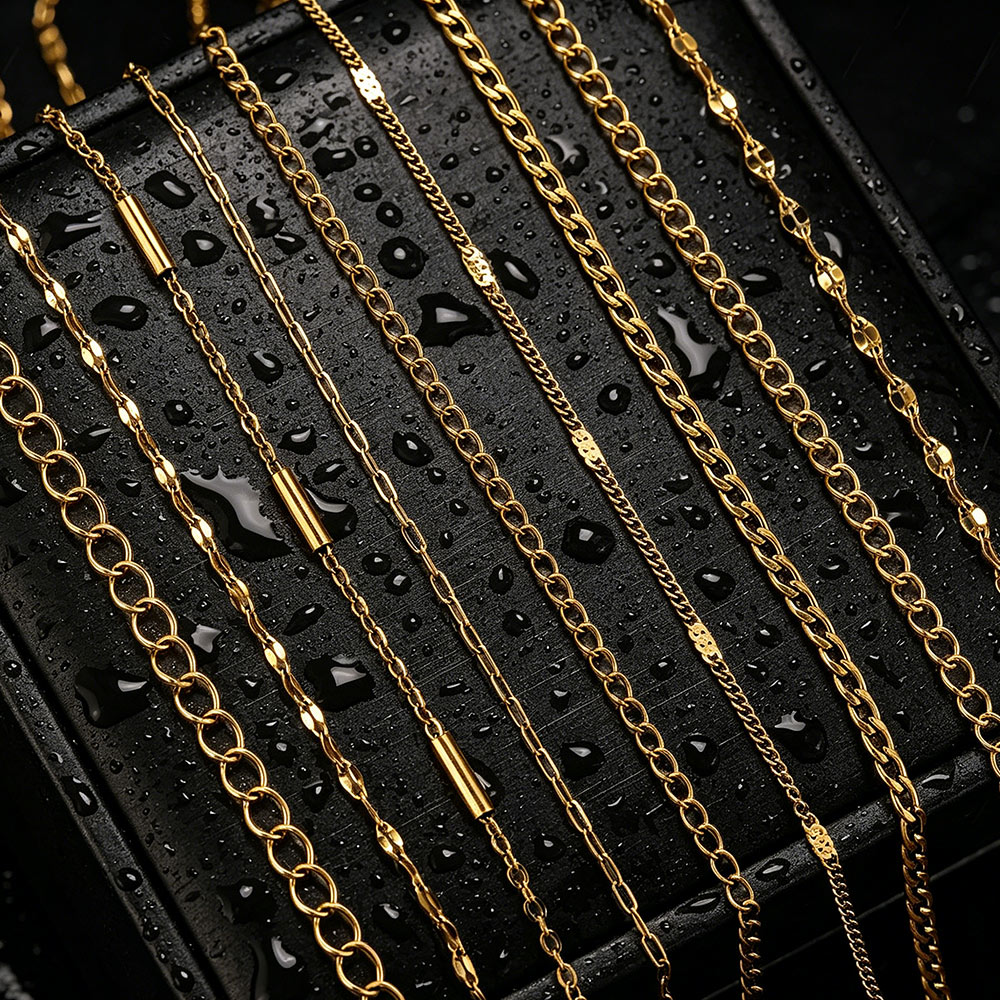 Men Accessories Hand - โซ่สแตนเลสสตีลยาว 2 เมตร แบบไขว้ สำหรับทำเครื่องประดับ PVD