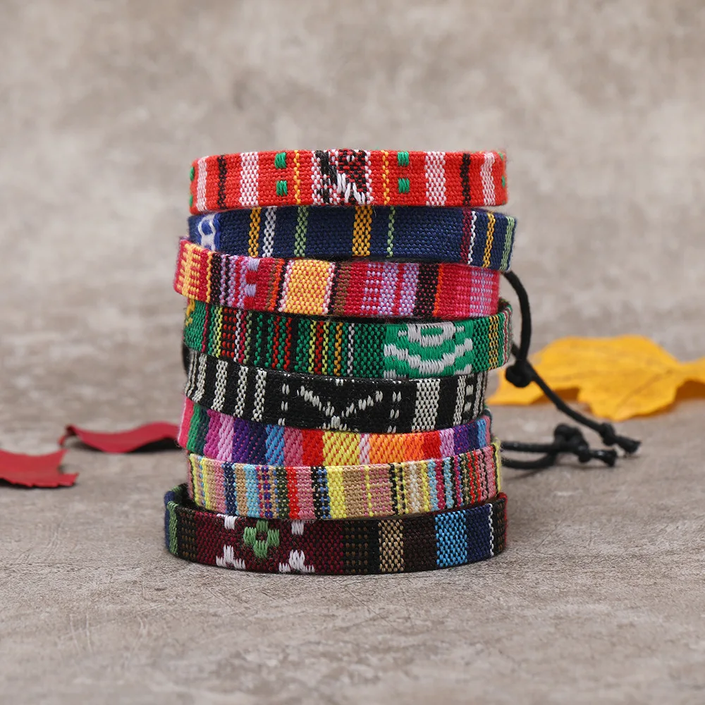 Men Accessories Nepal - ชุดสร้อยข้อมือหลากสีเนปาล12ชิ้น/เซ็ตสำหรับผู้หญิงสร้อยข้อมือเชือกถักแบบโบฮีเมียนสำหรับผู้ชายเครื่องประดับฤดูร้อน
