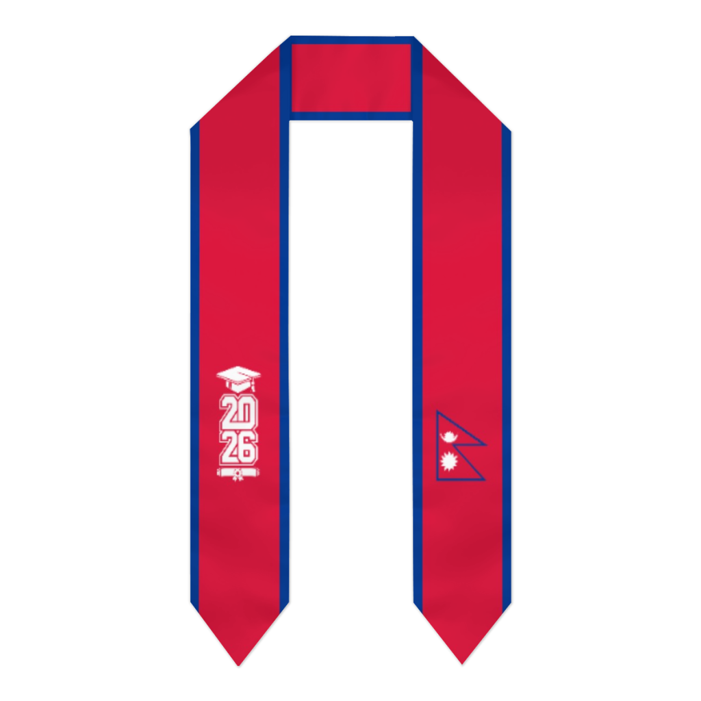 Men Accessories Nepal - ผ้าพันคอธงชาติเนปาล รุ่นปี 2026 สำหรับรับปริญญา สายสะพายสำหรับนักศึกษาต่างชาติ สำหรับผู้ใหญ่