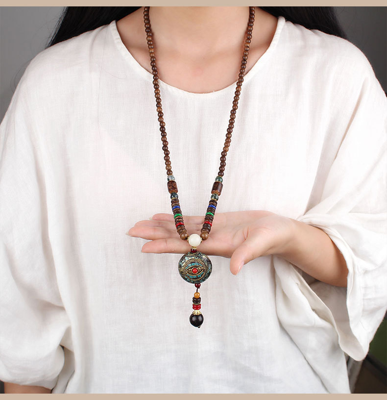 เนปาลจี้เสื้อกันหนาวโซ่ไม้พระพ - Men Accessories Nepal บทวิจารณ์และราคา