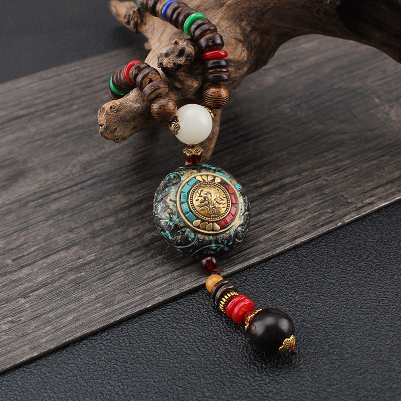 เนปาลจี้เสื้อกันหนาวโซ่ไม้พระพ - Men Accessories Nepal บทวิจารณ์และราคา