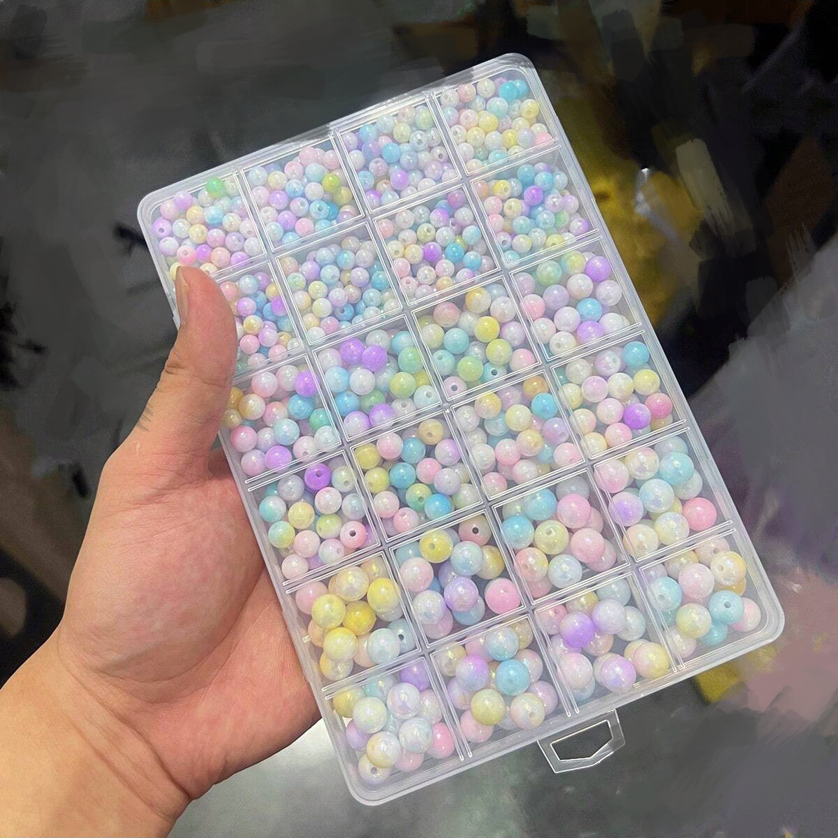 ลูกปัดอะคริลิคสี AB น่ารัก ขนา - Bracelet Beaded Men บทวิจารณ์และราคา