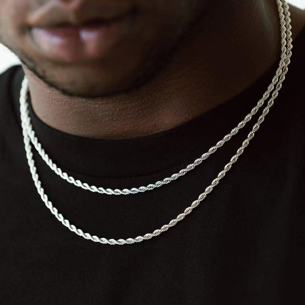 สร้อยคอผู้ชายทำจากสเตนเลสสตีล3 - Men Accessories Singapore บทวิจารณ์และราคา
