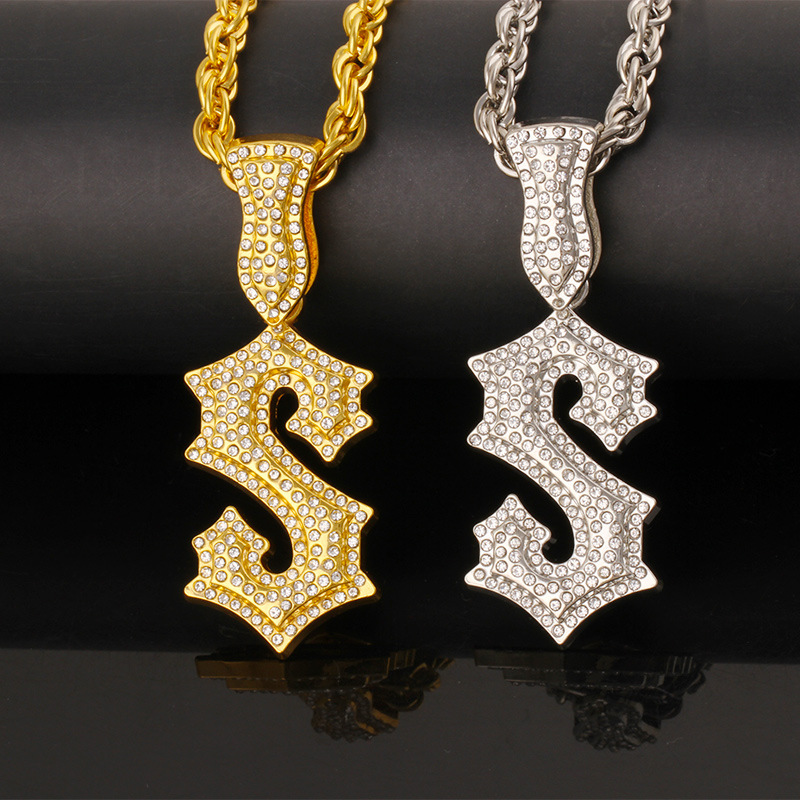สร้อยคอฮิปฮอปตัวอักษร S ใหม่สำ - Men Accessories Singapore บทวิจารณ์และราคา