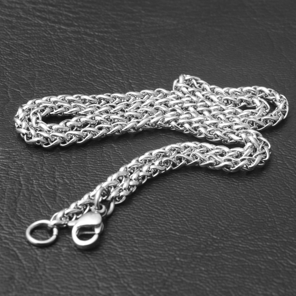 สร้อยคอสแตนเลสสตีลแบบเกลียวหนา - Men Accessories Singapore บทวิจารณ์และราคา