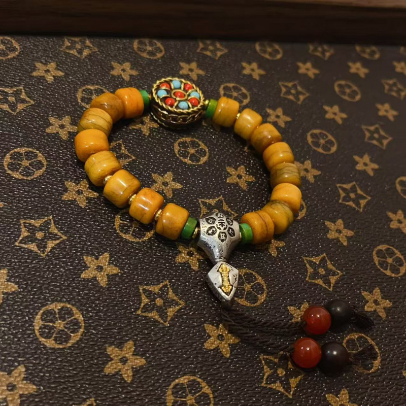 Yak Bone Matching เนปาลสร้อยข้ - Men Accessories Nepal บทวิจารณ์และราคา