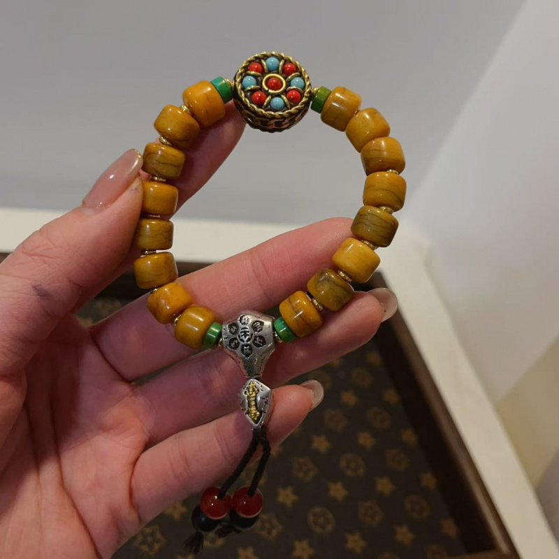 Yak Bone Matching เนปาลสร้อยข้ - Men Accessories Nepal บทวิจารณ์และราคา