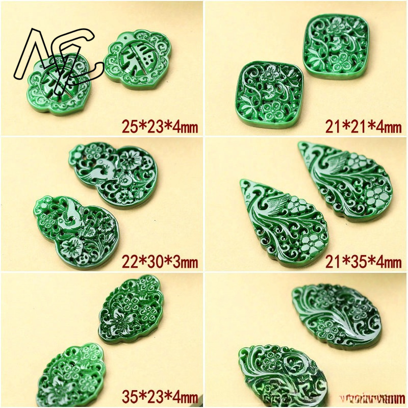 2 ชิ้น DIY หยกเขียวธรรมชาติแบบ - Men Accessories For Gift บทวิจารณ์และราคา